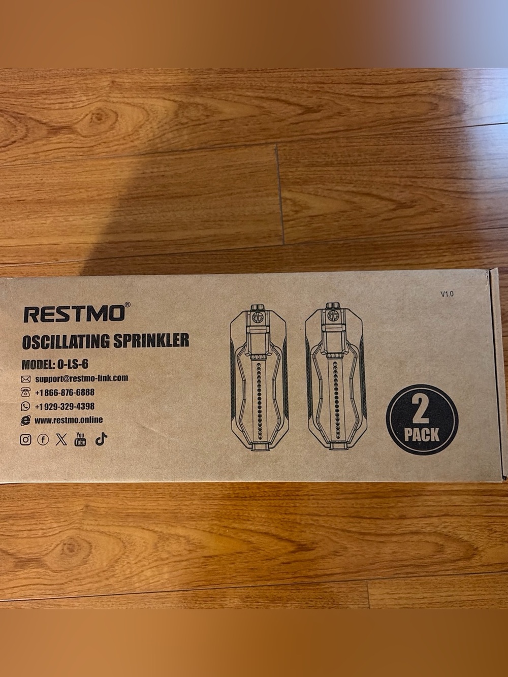 RESTMO 2 Pack Oscillating Sprinkler with Metal Base, Sprinklers for Yard